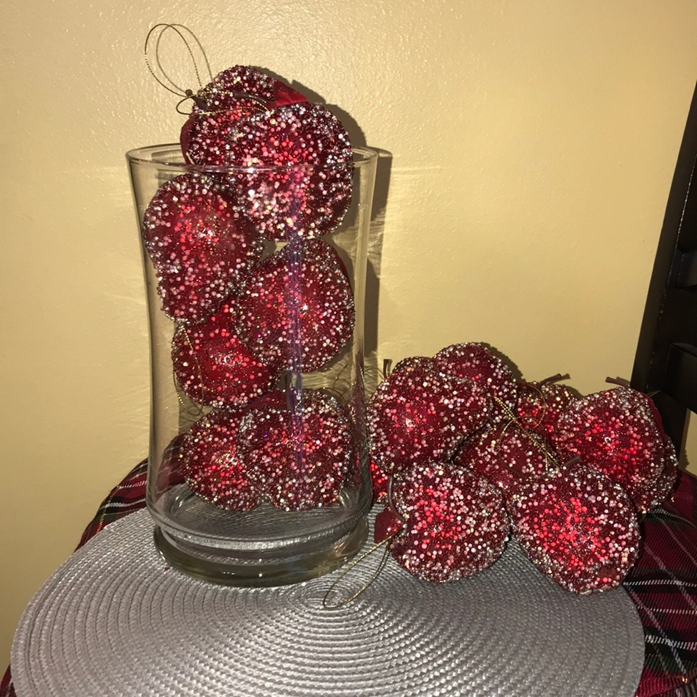 ❤️CHRISTMAS DECOR APPLES & PEAR Ornaments T17 - Picture 2 of 5